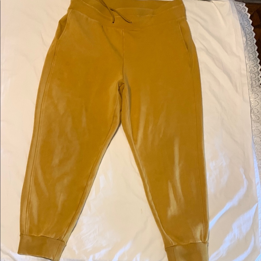 JoyLab Tan Track Pants with Ribbed Cuffs